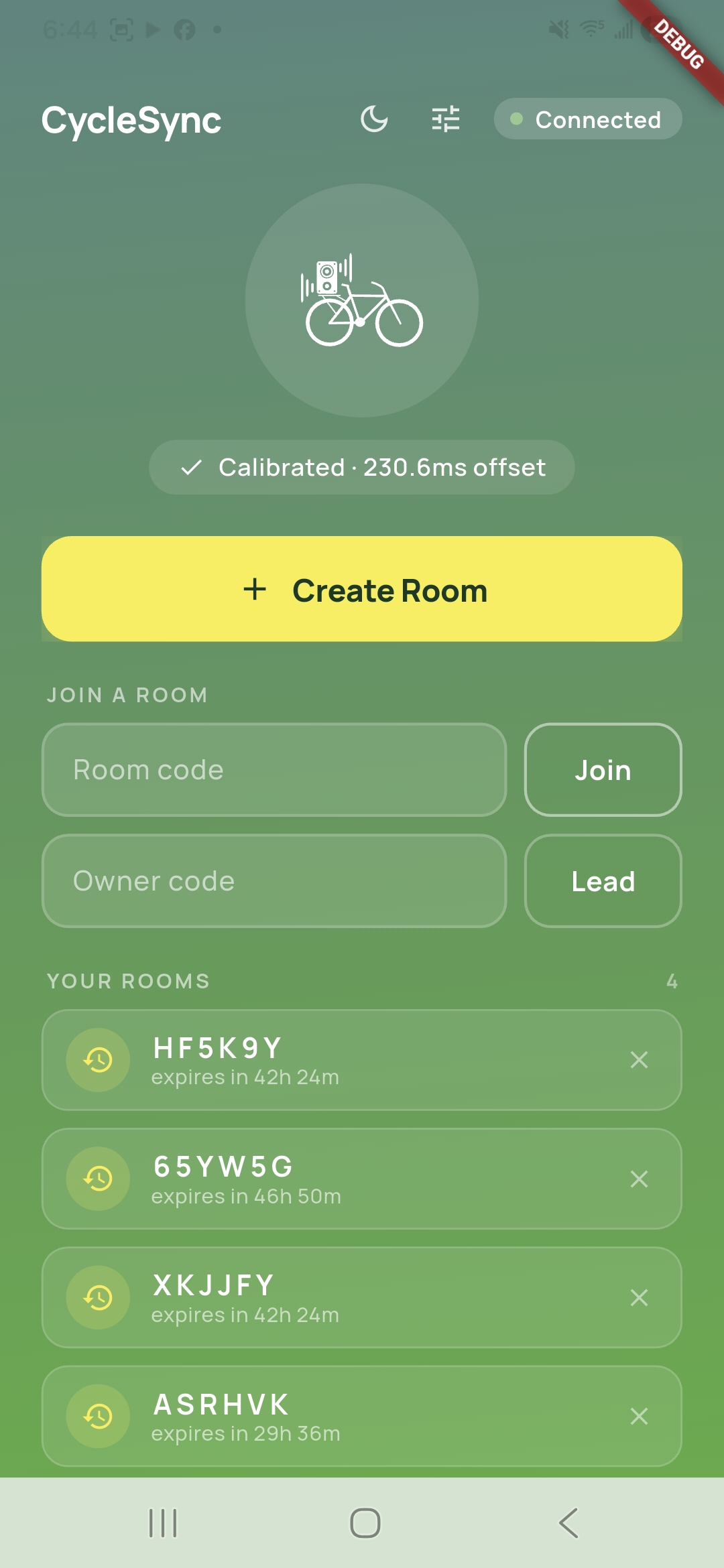 CycleSync app home screen